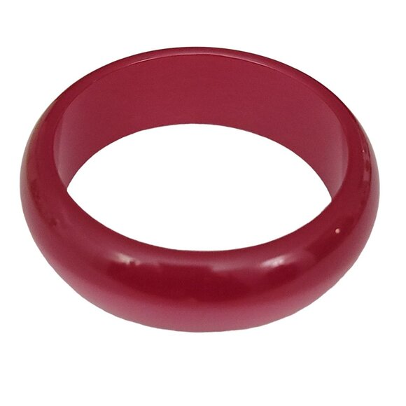 Pink Lucite Chunky Moonstone Bangle Bracelet - Picture 8 of 8